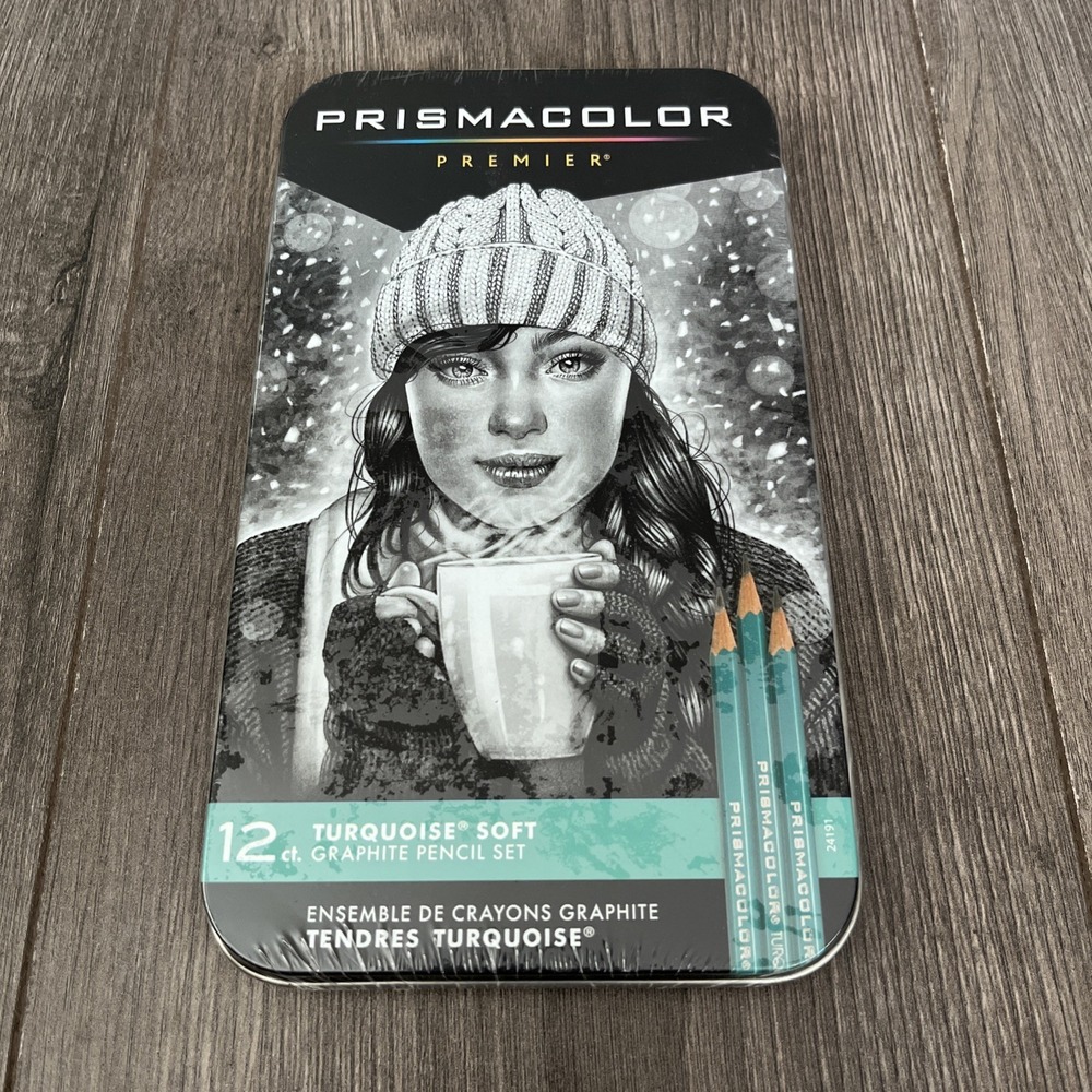 Prismacolor Turquoise Drawing Sketching Pencil Set - Soft Graphite - 12 Set